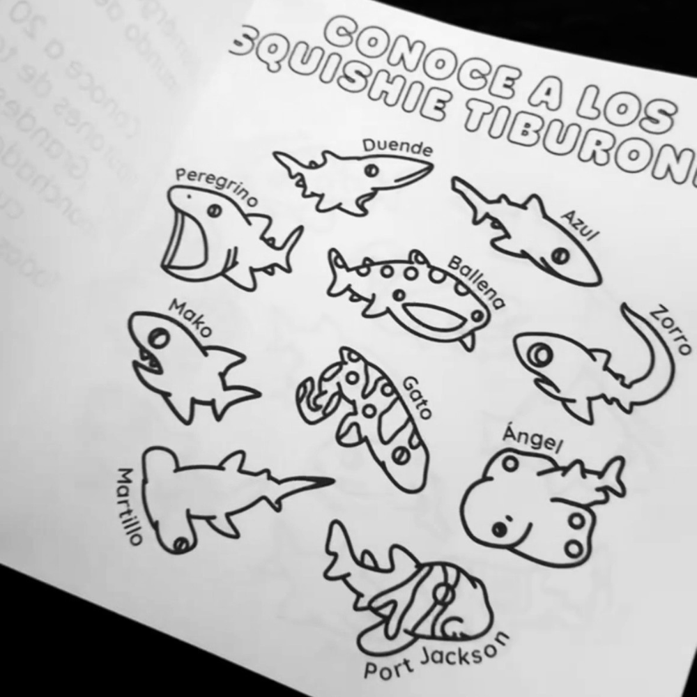 Libro para colorear - Squishie Tiburones - Imagen 3
